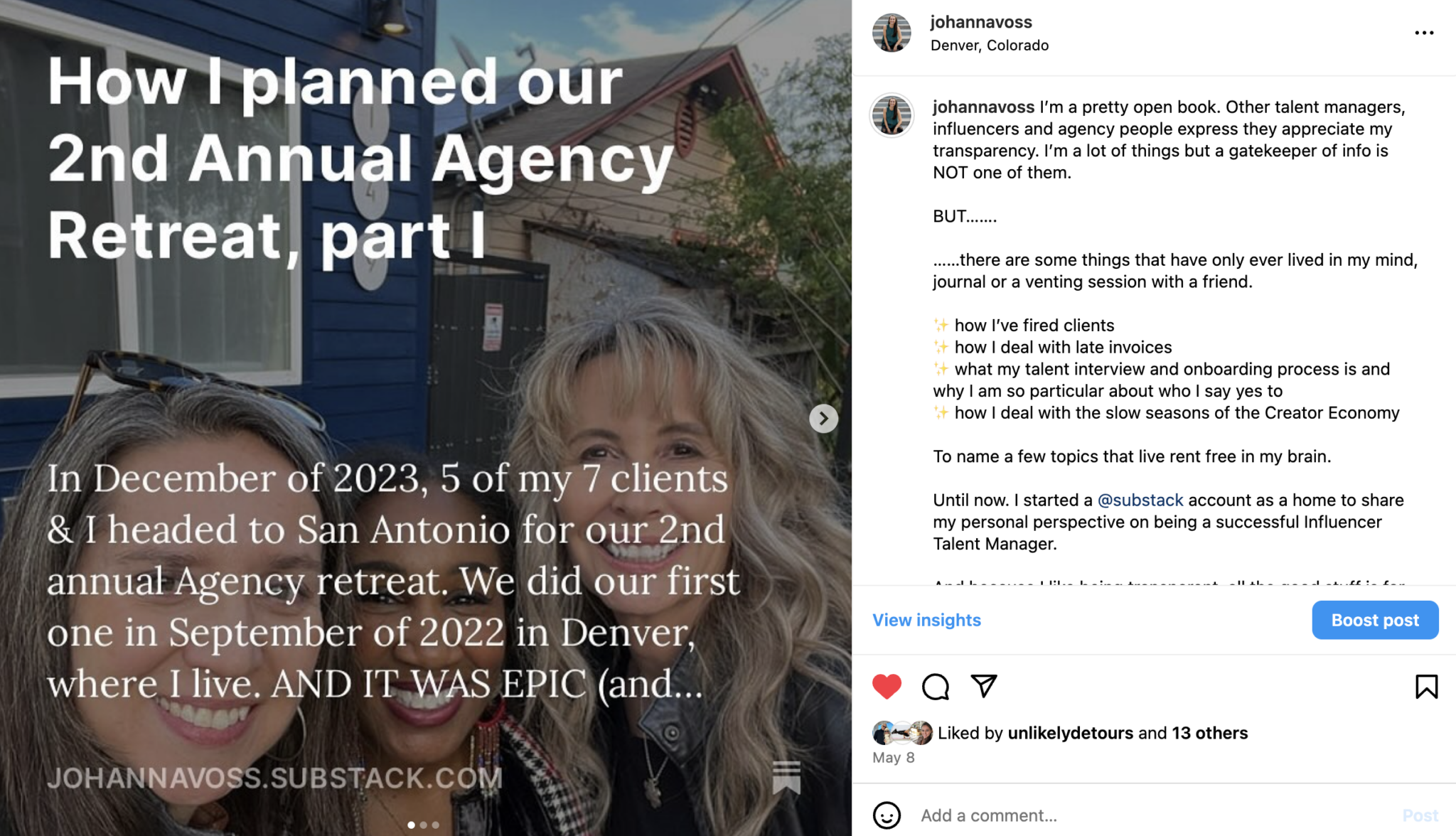 How to make money on Instagram - johanna b. voss Agency